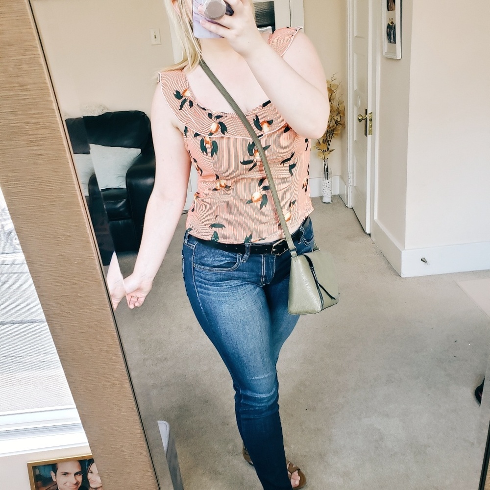 Peach Frilled Sleeve Blouse